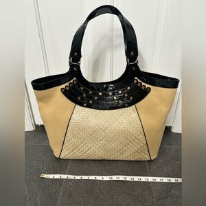 Tory Burch 18” x 13” Large Tote RARE Bohemian Relaxed Artisanal Casual Refined